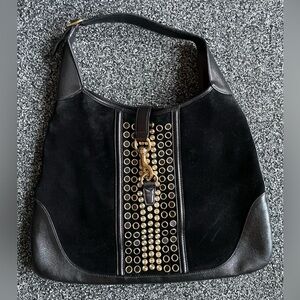 Gucci Jackie Bouvier Bag  Black Suede studded details